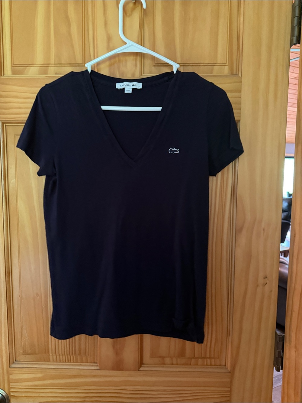 Lacoste Black V-Neck Short Sleeve Tee